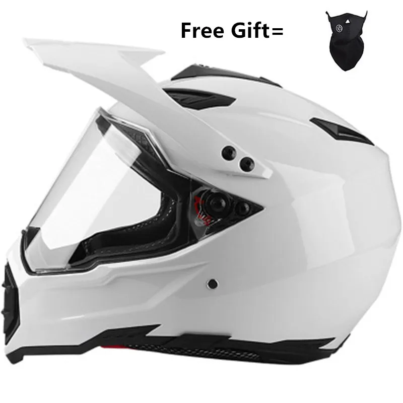 Crossfit Full Gear - Casque de moto intégral blanc brillant